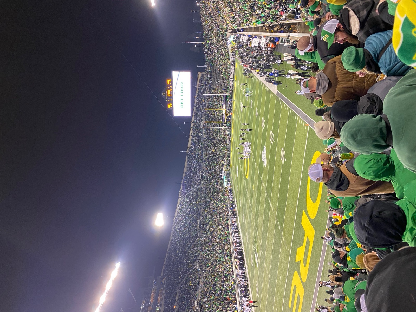 Autzen Stadium night game - GET LOUD